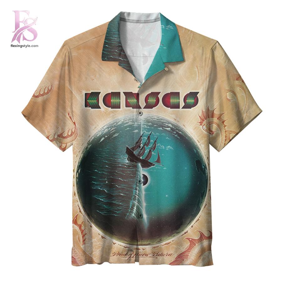 Unisex Hawaiian shirt designed with exotic floral motifs and comfortable relaxed silhouette – Kansas Band Point of Know Return album Hawaiian Shirt 1