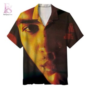 Stylish short-sleeve Hawaiian shirt ideal for summer parties and vacation outfits – Lenny Kravitz Let Love Rule Hawaiian Shirt 1