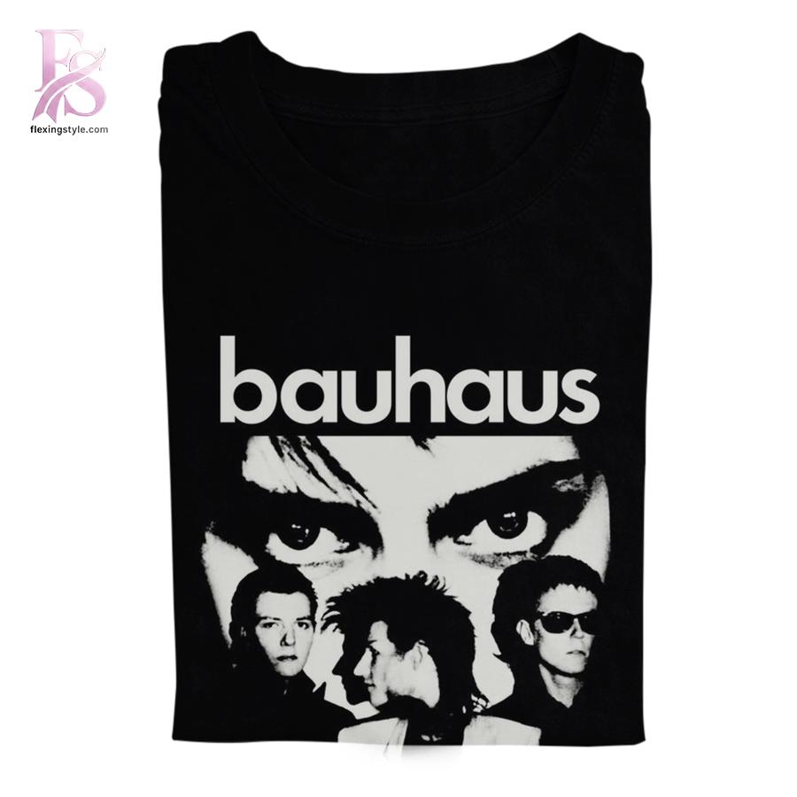 Casual outfit featuring Live in the Studio 1979 Bauhaus Band T shirt 1 with modern and comfortable design.
