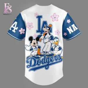 Modern fashion clothing displayed in Los Angeles Dodgers Mickey Mouse Baseball jersey 3, designed for comfort, versatility, and effortless everyday style.