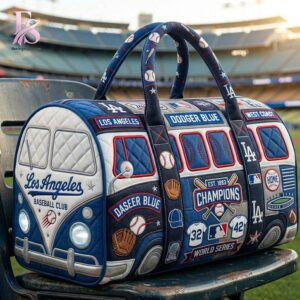Casual outfit featuring Los Angeles Dodgers Quilted Duffle Bag 2 with modern and comfortable design.