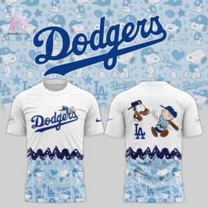 Casual outfit featuring Los Angeles Dodgers x Snoopy Peanuts 2026 T Shirt Hoodie 1 with modern and comfortable design.