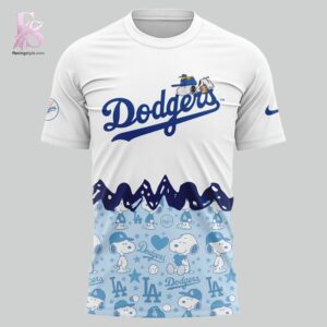 Casual outfit featuring Los Angeles Dodgers x Snoopy Peanuts 2026 T Shirt Hoodie 2 with modern and comfortable design.