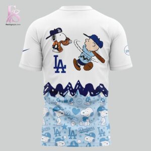 Casual outfit featuring Los Angeles Dodgers x Snoopy Peanuts 2026 T Shirt Hoodie 3 with modern and comfortable design.