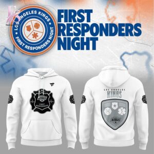 Modern fashion clothing displayed in Los Angeles Kings First Responders Night Hoodie 1, designed for comfort, versatility, and effortless everyday style.