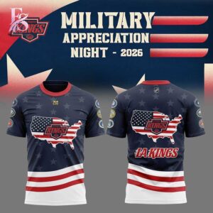 Modern fashion clothing displayed in Los Angeles Kings Military Appreciation 2026 Hoodie 2, designed for comfort, versatility, and effortless everyday style.
