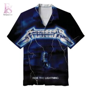 Unisex Hawaiian shirt designed with exotic floral motifs and comfortable relaxed silhouette – Metallica Band Ride the Lightning album Hawaiian Shirt 1