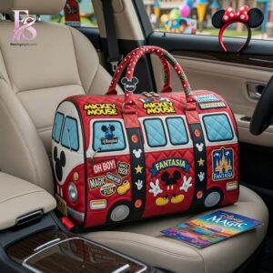 Casual outfit featuring Mickey Mouse 2026 Quilted Duffle Bag 1 with modern and comfortable design.