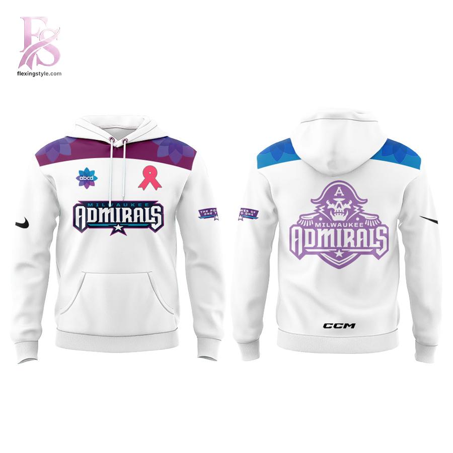 Clear product photo of Milwaukee Admirals Hockey Fights Cancer 2026 Hoodie 2 showing a stylish design and comfortable everyday look.