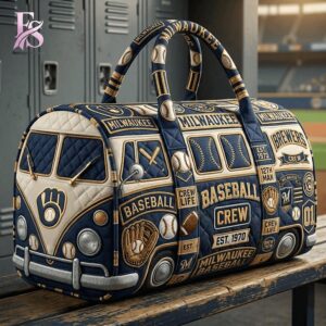 Casual outfit featuring Milwaukee Brewers MLB Quilted Duffle Bag 1 with modern and comfortable design.