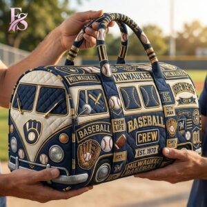 Casual outfit featuring Milwaukee Brewers MLB Quilted Duffle Bag 3 with modern and comfortable design.
