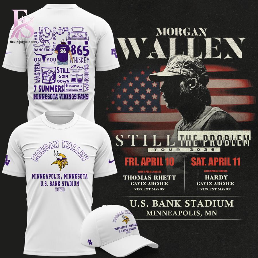 Bring new energy to your look with Minnesota Vikings 2026 Morgan Wallen T Shirt 3.