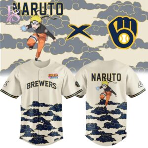 Casual outfit featuring Naruto x Milwaukee Brewers 2026 Baseball Jersey 1 with modern and comfortable design.