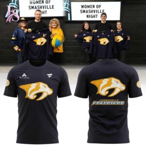 Trendy outfit showcased in Nashville Predators Women of Smashville 2026 Shirt 1, combining contemporary fashion style with premium materials for a standout appearance.