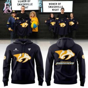Trendy outfit showcased in Nashville Predators Women of Smashville 2026 Shirt 2, combining contemporary fashion style with premium materials for a standout appearance.