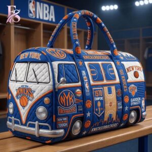 Detailed product image of New York Knicks Quilted Duffle Bag 1 with eye-catching style and smooth finish.