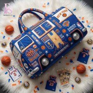 Detailed product image of New York Knicks Quilted Duffle Bag 3 with eye-catching style and smooth finish.