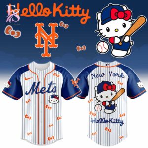 Bring new energy to your look with New York Mets Hello Kitty 2026 Jersey 1.
