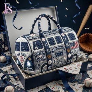 Detailed product image of New York Yankees Quilted Duffle Bag 2 with eye-catching style and smooth finish.