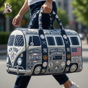 Detailed product image of New York Yankees Quilted Duffle Bag 3 with eye-catching style and smooth finish.