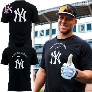 Casual outfit featuring New York Yankees Uniform Black T Shirt 1 with modern and comfortable design.