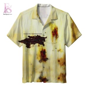 Beach-ready Hawaiian shirt with all-over tropical print and soft premium fabric – Nine Inch Nails The Downward Spiral Album Hawaiian Shirt 1