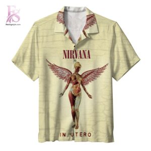 Beach-ready Hawaiian shirt with all-over tropical print and soft premium fabric – Nirvana In Utero Album Hawaiian Shirt 1