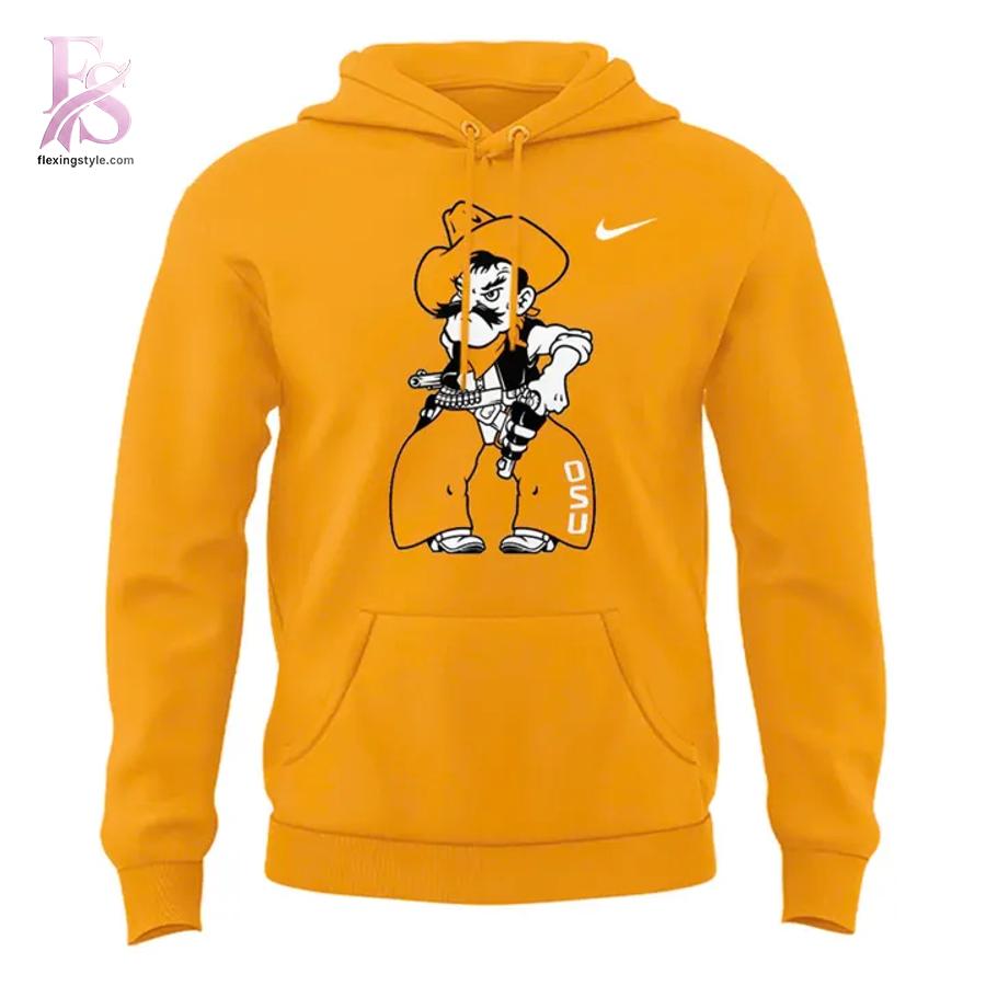 Casual outfit featuring Oklahoma State Cowboys Football Throwback Mascot Hoodie 2 with modern and comfortable design.