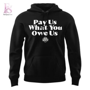 Detailed product image of Pay Us What You Owe Us Happy Women s History Month Hoodie 2 with eye-catching style and smooth finish.
