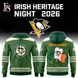 Casual outfit featuring Penguins Website Irish Heritage Night 2026 Hoodie 1 with modern and comfortable design.