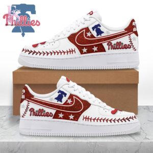 Elegant everyday fashion essential presented in Philadelphia Phillies Ring The Bell Nike Air Force 1 1 suitable for relaxed and smart casual outfits