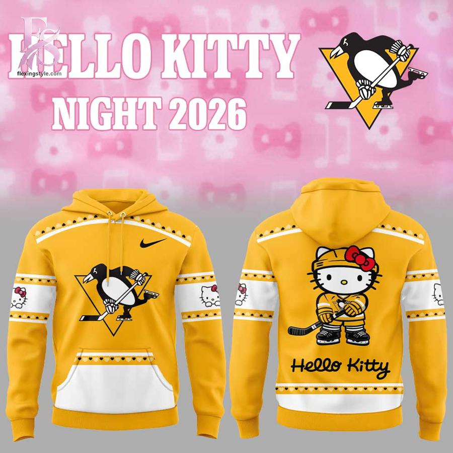 Casual outfit featuring Pittsburgh Penguins Hello Kitty Night 2026 Hoodie 1 with modern and comfortable design.