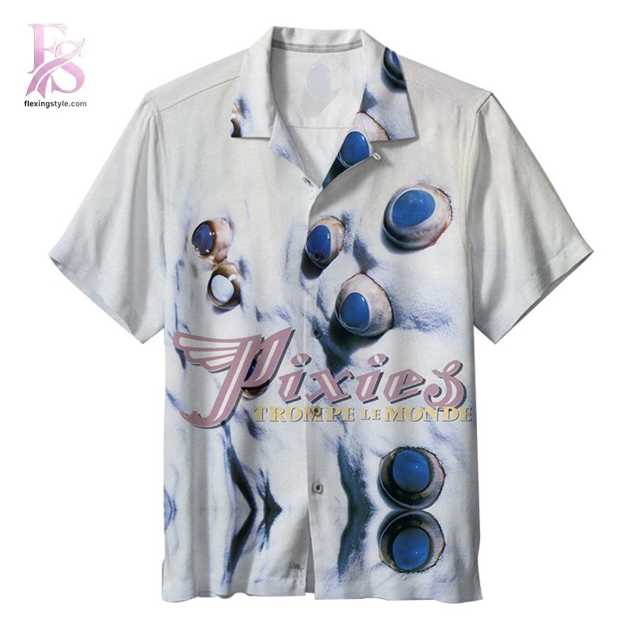 Stylish short-sleeve Hawaiian shirt ideal for summer parties and vacation outfits – Pixies Trompe le Monde Hawaiian Shirt 1