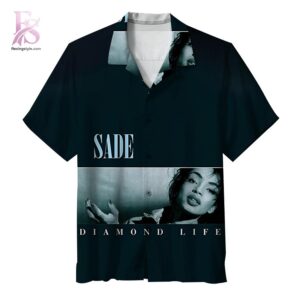 Contemporary unisex fashion design displayed in Sade Diamond Life Hawaiian Shirt 1 ideal for casual and urban wear