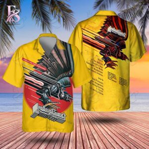 Contemporary unisex fashion design displayed in Screaming for Vengeance Judas Priest Hawaiian Shirt 1 ideal for casual and urban wear