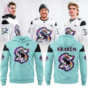 Clear product photo of Seattle Kraken Celebrate Pride Night 2026 NHL Hoodie 1 showing a stylish design and comfortable everyday look.