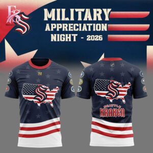 Detailed product image of Seattle Kraken Military Appreciation 2026 Shirt 1 with eye-catching style and smooth finish.