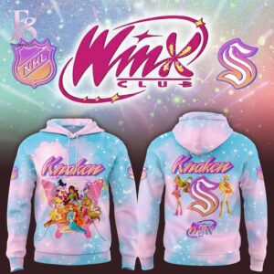 Trendy outfit showcased in Seattle Kraken Winx Club Hoodie 1, combining contemporary fashion style with premium materials for a standout appearance.