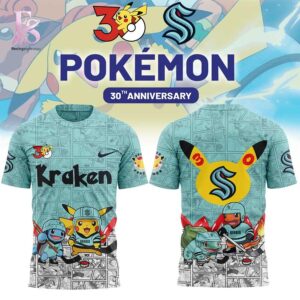 Bring new energy to your look with Seattle Kraken x Pok mon 30th Anniversary 2026 Hoodie 3.