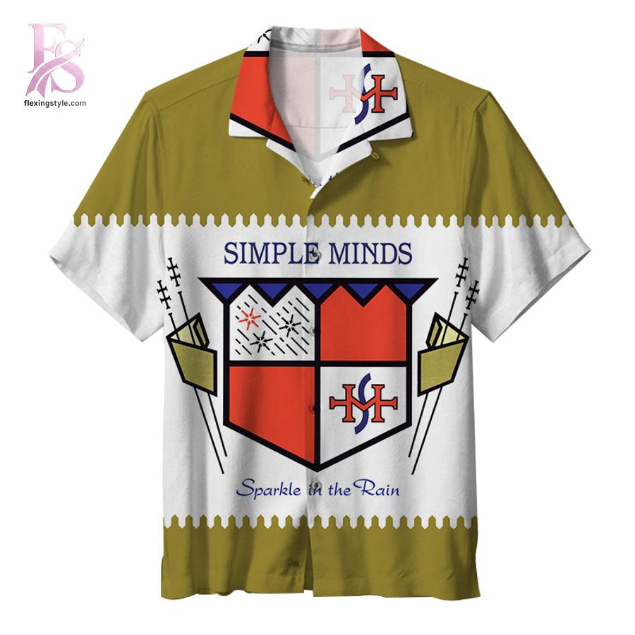 Lightweight tropical Hawaiian shirt with vibrant colors and classic camp collar design – Simple Minds Sparkle in the Rain 2026 Hawaiian Shirt 1