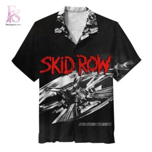 Stylish short-sleeve Hawaiian shirt ideal for summer parties and vacation outfits – Skid Row Album Hawaiian Shirt 1
