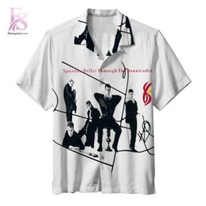 Stylish short-sleeve Hawaiian shirt ideal for summer parties and vacation outfits – Spandau Ballet Through the Barricades Hawaiian Shirt 1