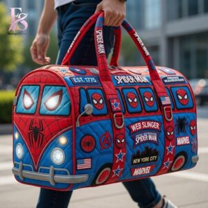 Detailed product image of Spider Man Quilted Duffle Bag 2 with eye-catching style and smooth finish.