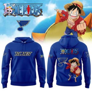 Casual outfit featuring St Louis Blues ONE PIECE Night 2026 Hoodie 1 with modern and comfortable design.