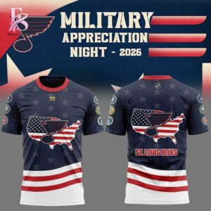 Detailed view of a fashionable apparel design in St Blues Military Appreciation 2026 Hoodie 2, capturing the texture, colors, and stylish elements of the garment.