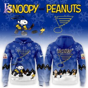 Clear product photo of St Louis Blues x Snoopy and Peanuts 2026 Hoodie 1 showing a stylish design and comfortable everyday look.