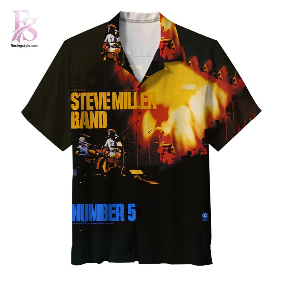 Stylish short-sleeve Hawaiian shirt ideal for summer parties and vacation outfits – Steve Miller Band Number 5 Hawaiian Shirt 1