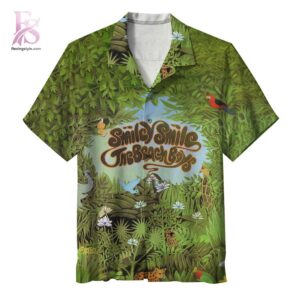 Trendy outfit showcased in The Beach Boys Smile Hawaiian Shirt 1, combining contemporary fashion style with premium materials for a standout appearance.