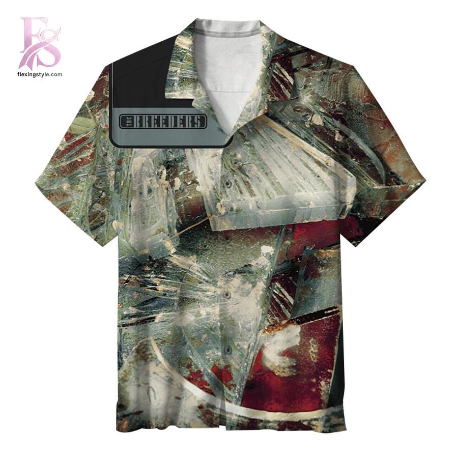 Unisex Hawaiian shirt designed with exotic floral motifs and comfortable relaxed silhouette – The Breeders Mountain Battles Album Hawaiian Shirt 1