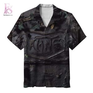 Stylish short-sleeve Hawaiian shirt ideal for summer parties and vacation outfits – The Damned The Black Album Hawaiian Shirt 1